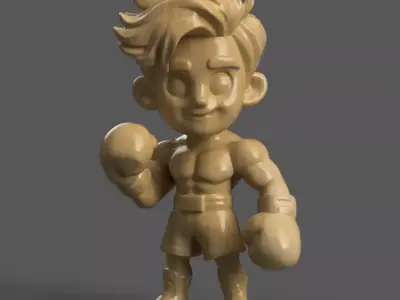 Cute Boxer 3D Model STL File for Decoration Print 3D print model