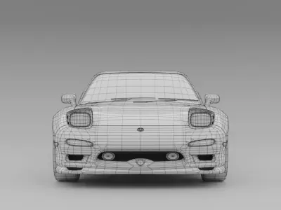 Mazda RX-7 FD3S Low-poly 3D model