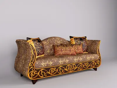 classic sofa Moroccan style Low-poly 3D model