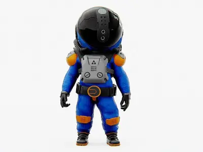TOON ASTRONAUT F-G  Rigged for Unreal Engine - Unity - MIXAMO 3D model