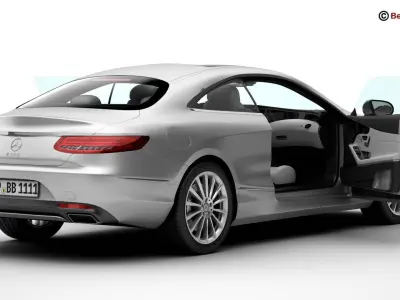 Mercedes S Class Coupe 2015 2 Headlight Versions 3D model