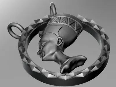 Queen Nefertiti pendant 3D print model