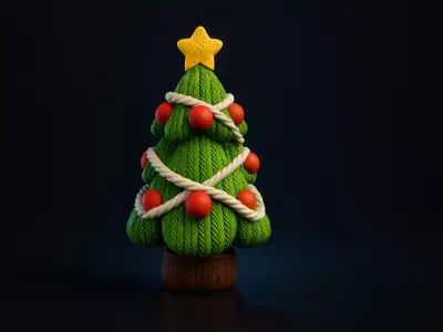 Christmas Tree Ornament Festive Miniature Holiday with Star 3D print model