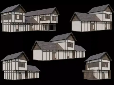 Medieval Village Pack  - 5 Assets - 4K Textures Game Ready Low-poly 3D model purchase