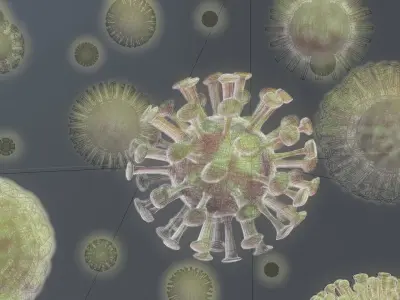 virus corvid-19 coronavirus corona Low-poly 3D model