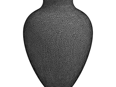 Yellow Decorative Diamond Pattern Vase Low-poly 3D model