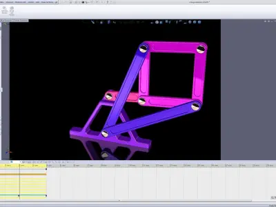 Simple Linkage Animation - Peaucellier Free 3D model