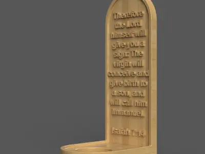 Immanuel Prophecy 3D Christmas candle holder 3D print model