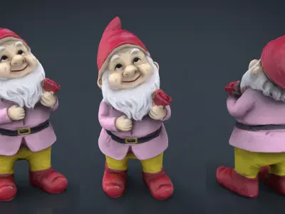 Garden Gnome 5 Low-poly 3D model
