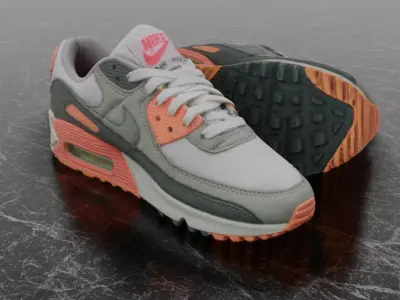 NIKE AIR MAX 3D SHOES - ORANGE Low-poly 3D model