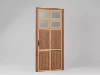 Wooden Door 100x8x200 Low-poly 3D model