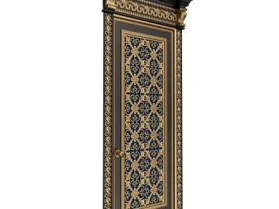 Carved Door Classic 01202 Black Low-poly 3D model