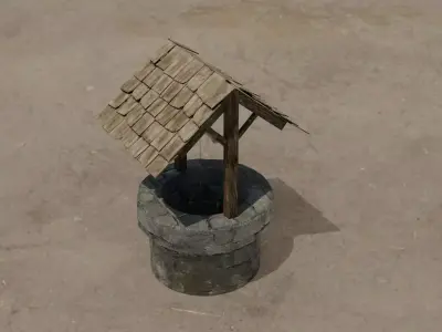 Wishing Well 3D model Low-poly 3D model