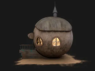 cottage Low-poly 3D model buy
