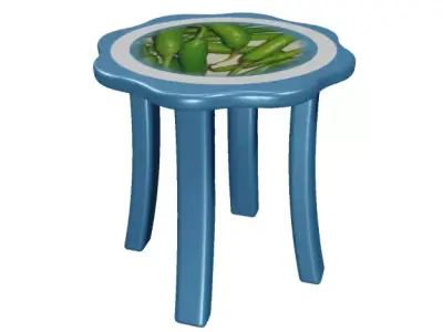 Astonishing Round Flower Table 3D model