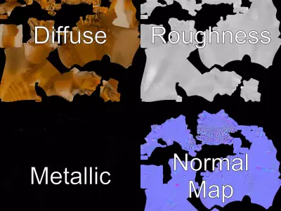 Golden Bearded Dragon model pack Low-poly 3D model