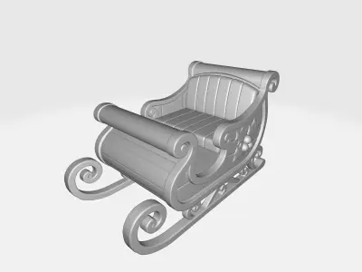Festive Christmas Sleigh Santa Sleigh Decoration Ornament 3D print model