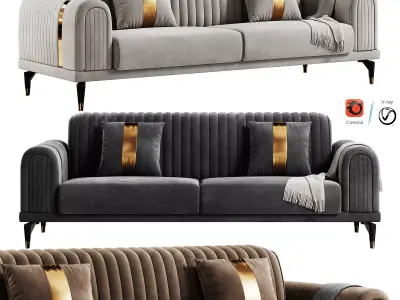  FH 5020 Luxury Italian Sofa Low-poly 3D model