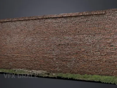 Red Brick Wall 002 3D model