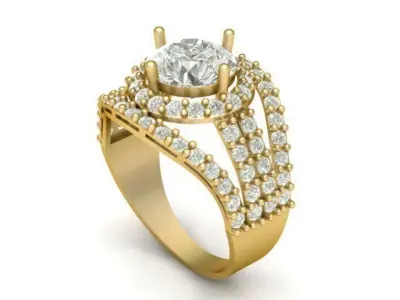 LUXURY FILIGREE DIMOND RING 3D PRINTABLE MODEL 3D print model