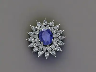 moissanite pendant 3D print model purchase