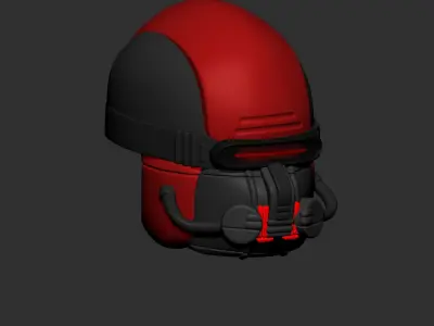 helmet high poly sculpt 3d printable ver 7 3D model 3D model 9