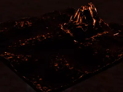 Volcanic Mountain Terrain  Game Ready 3D Model Low-poly 3D model