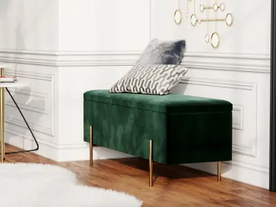 Ottoman with decor set 3D model