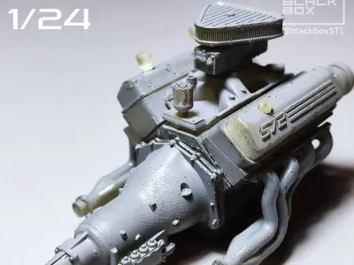 572 ENGINE 1-24th for modelkits and diecast 3D print model