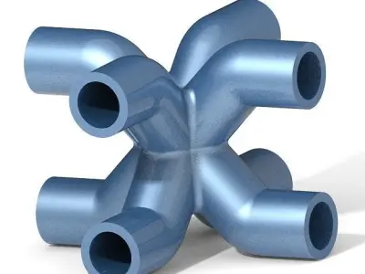 Creative Eight Way Pipe Fitting 3D print model