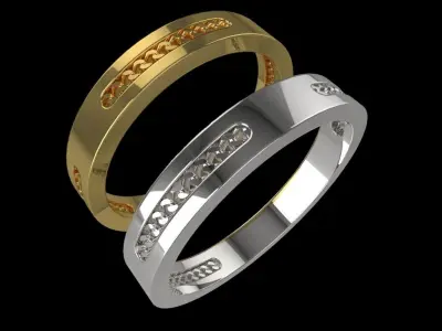 Ring Cuban Links 4mm With 3 Hole All Sizes 3D print model