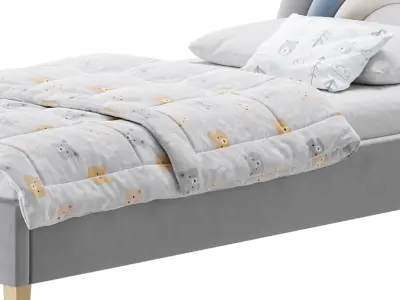 Rainbow Kids Velvet Finish Bed 3D model