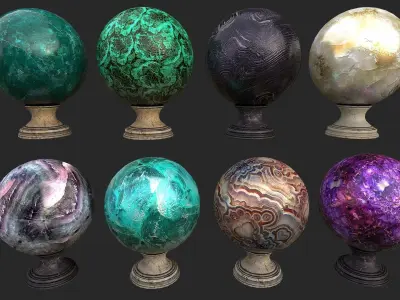 Fortune Teller Set Low-poly 3D model