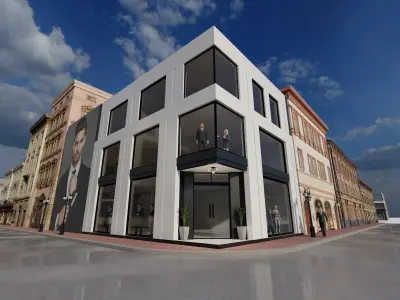 urban building Low-poly 3D model