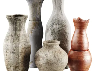 Vase decor Low-poly 3D model 6