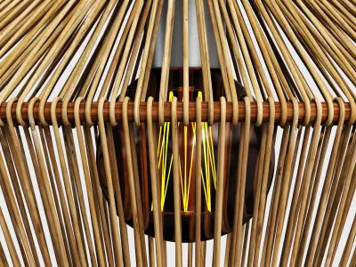 Lamp cone rattan n11 3D model