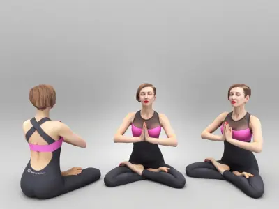 Woman practicing yoga 339 Low-poly 3D model