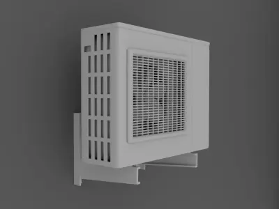 AC Compressor Low-poly 3D model