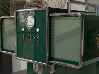 Modelo 3D de Cafetera Espresso Moderna - Estilo Retro 3D model