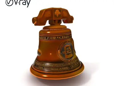 Antique Brass Bell Model Pack for Realistic Rendering and Games Low-poly 3D model