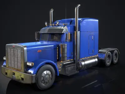 American Peterbilt Truck Low-poly 3D model