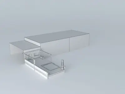 Deck with Hot Tub Pergola, and Seat Bench Free 3D model