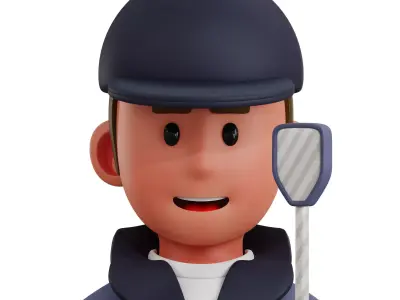 Horseman Player Avatar 3D Icon Low-poly 3D model