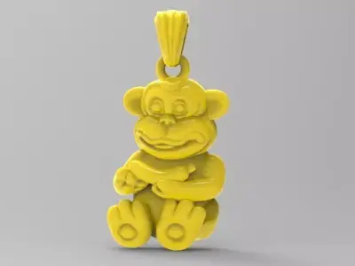 Monkey pendant 3D print model