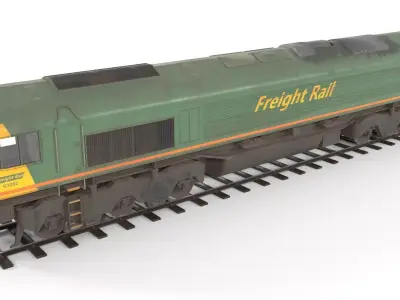 Diesel locomotive low poly Low-poly 3D model