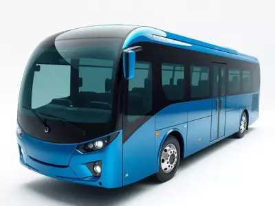 Sleek Blue Bus model pack Low-poly 3D model