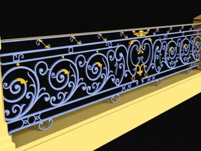 Wrought iron railing 3D model