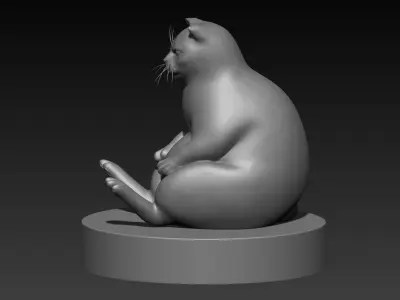 Funny cat with stand meme 3D print model