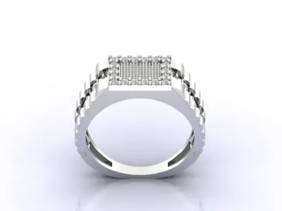 Print Ready STL 3DM  Gents Rings Diamond Men Ring  3D print model 47