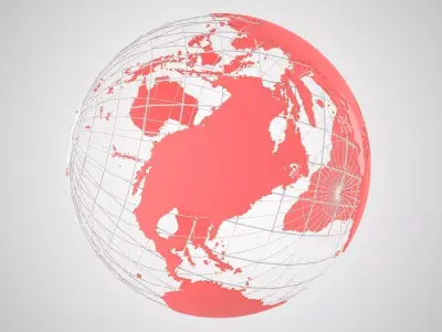 Globe News Skeleton Light Red 3D model